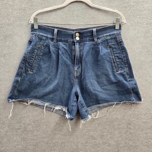 American‎ Eagle Women Shorts 6 Blue Denim Mom Cutoff High Waist Inseam 4"